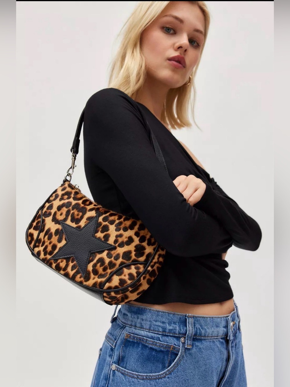 Urban Outfitters x Silence + Noise Daphne Cheetah Print Bag NEW